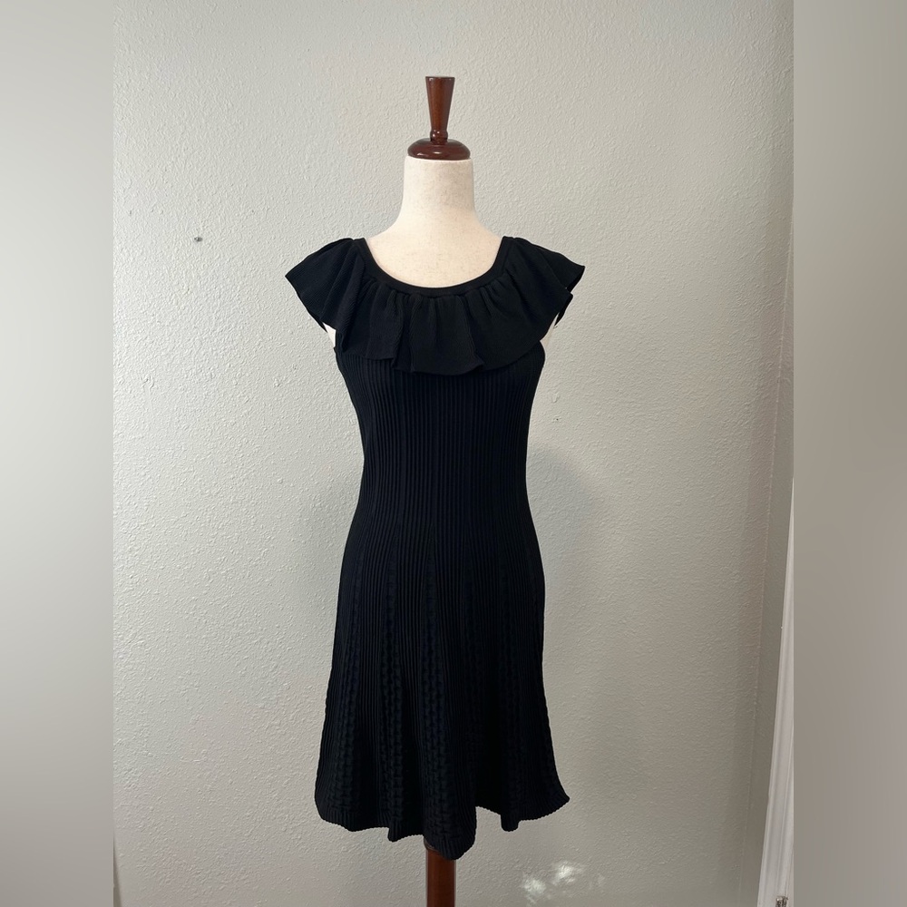 Zara Black Ribbed Sleeveless Sweater Dress Size Small